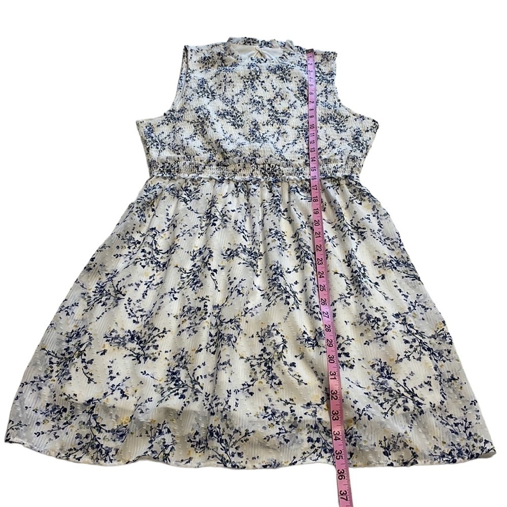 Floral Sleeveless Fit & Flare Dress Summer Casual Chic Cute Day Dress - Size Med - Picture 9 of 11